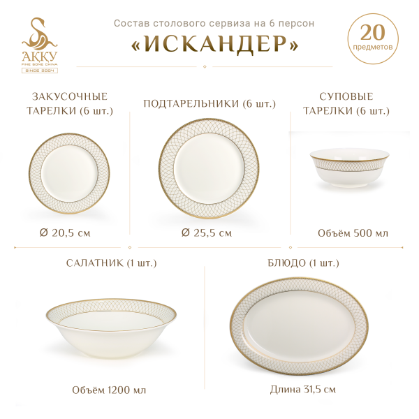 Искандер столовый сервиз