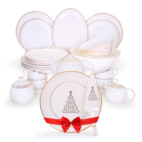 Столово-чайный сервиз Изольда + блюдо для торта в подарок